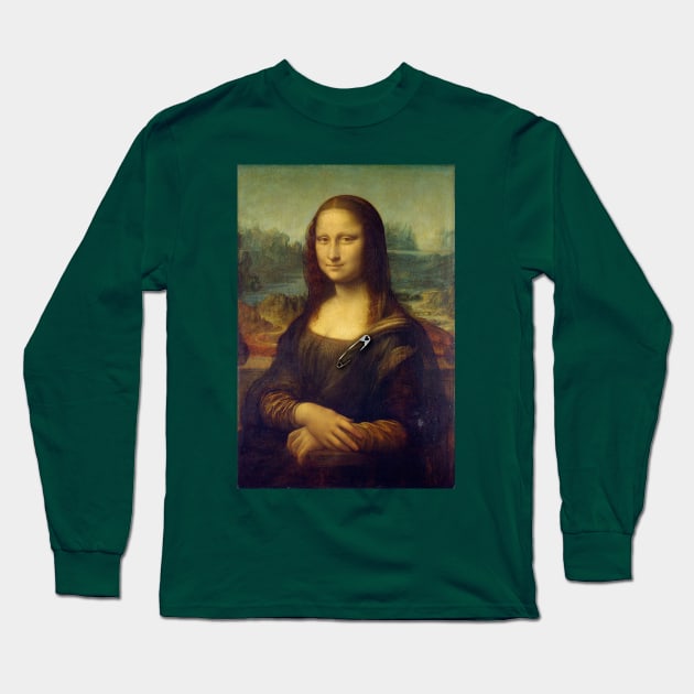 Mona Lisa Ally Safety-Pin Tee Long Sleeve T-Shirt by ahadden